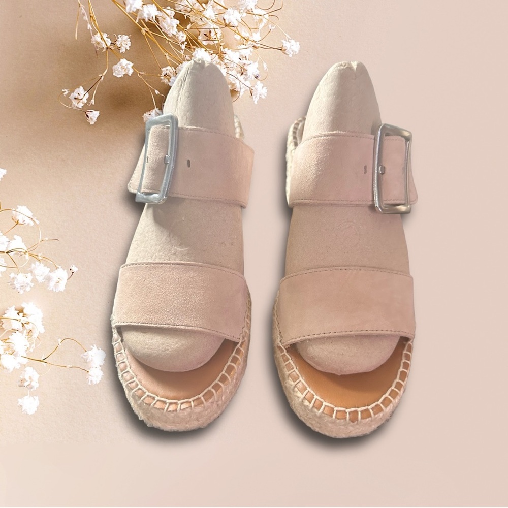Franco Sarto Espadrille Wedge Leather Sandles 7 1/2